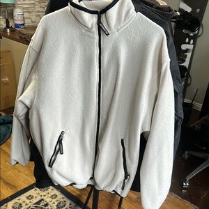 White Fleece Men's Sweater